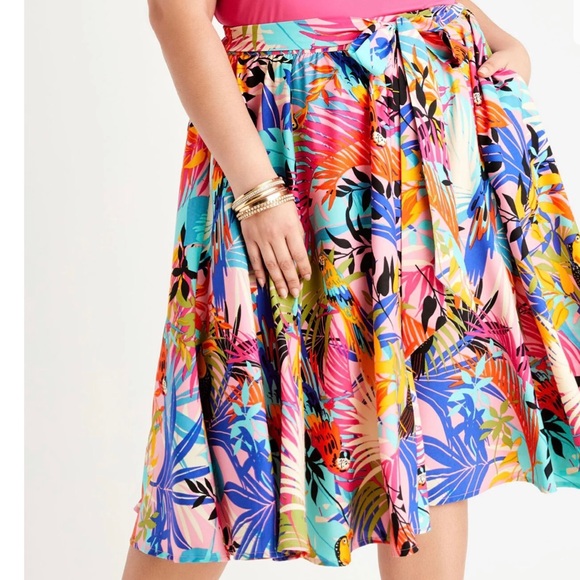 Brand New Multicolored Midi Skirt W/Pockets Size 4X - Picture 4 of 9